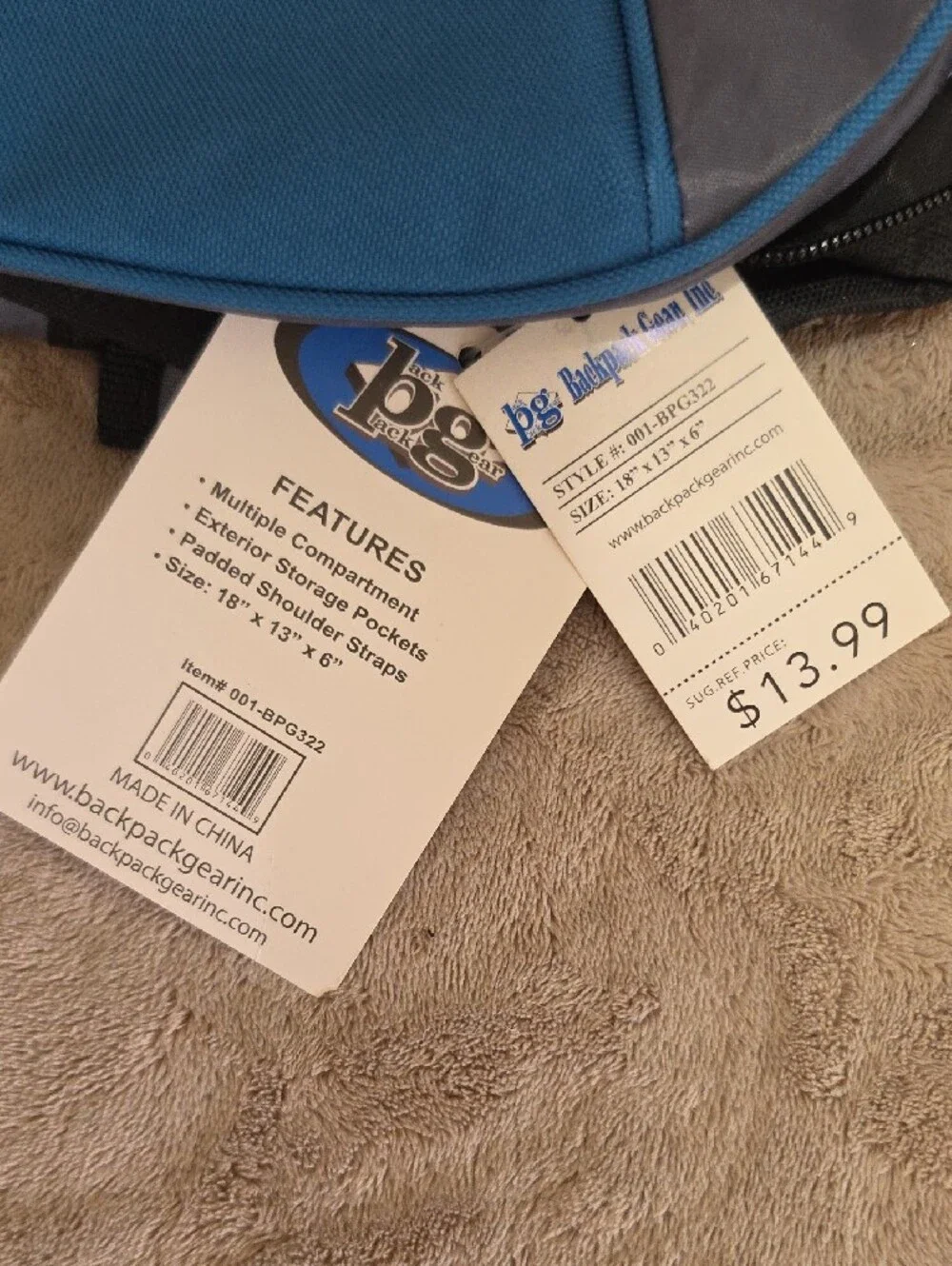 Blue and Gray Backpack - Casual Daypack